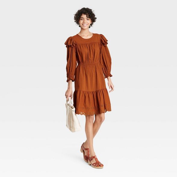 Women's Ruffle Long Sleeve Ruffle Dress - Universal Thread™ | Target