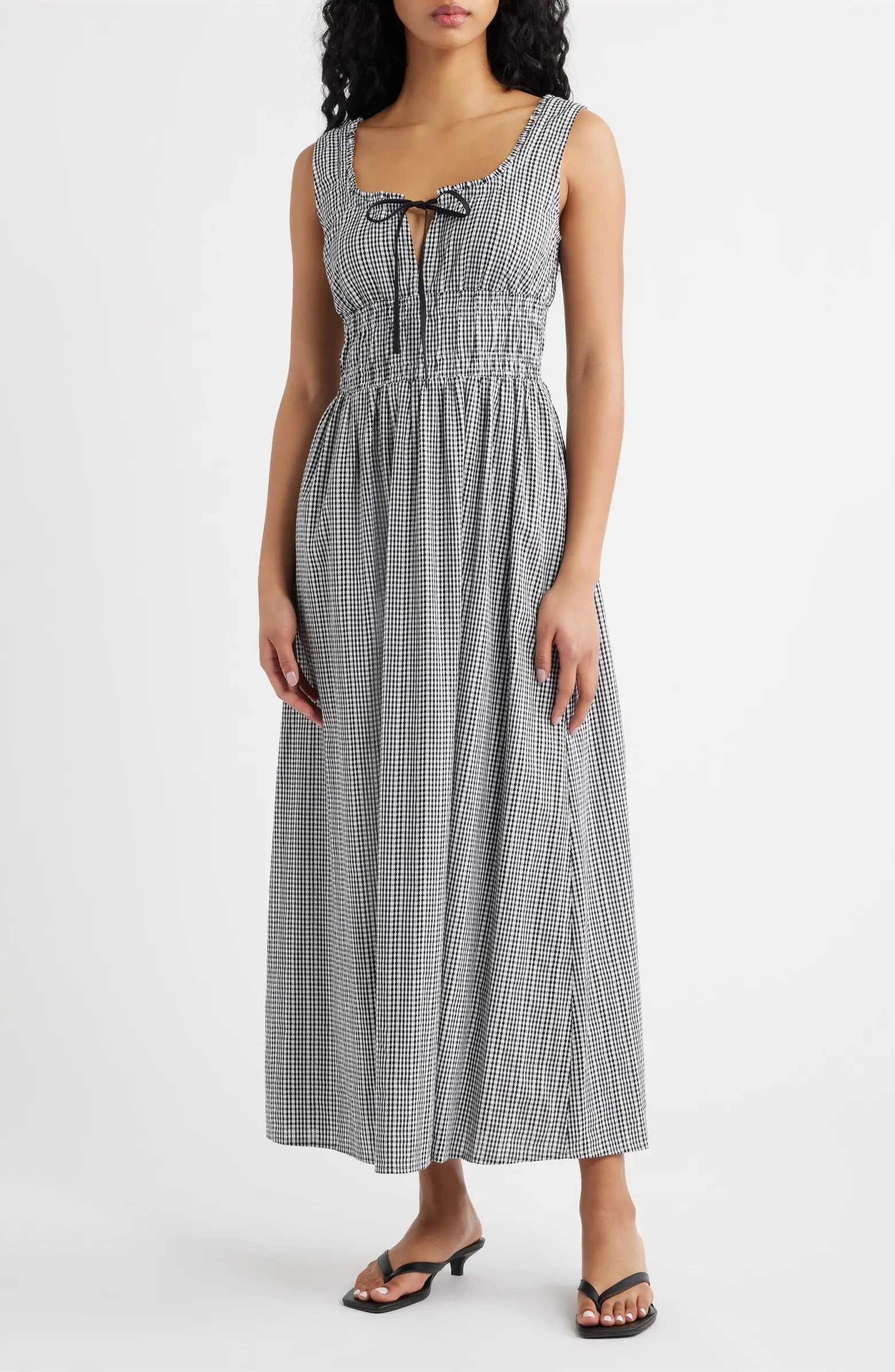 Jordie Gingham Sleeveless Maxi Dress | Nordstrom