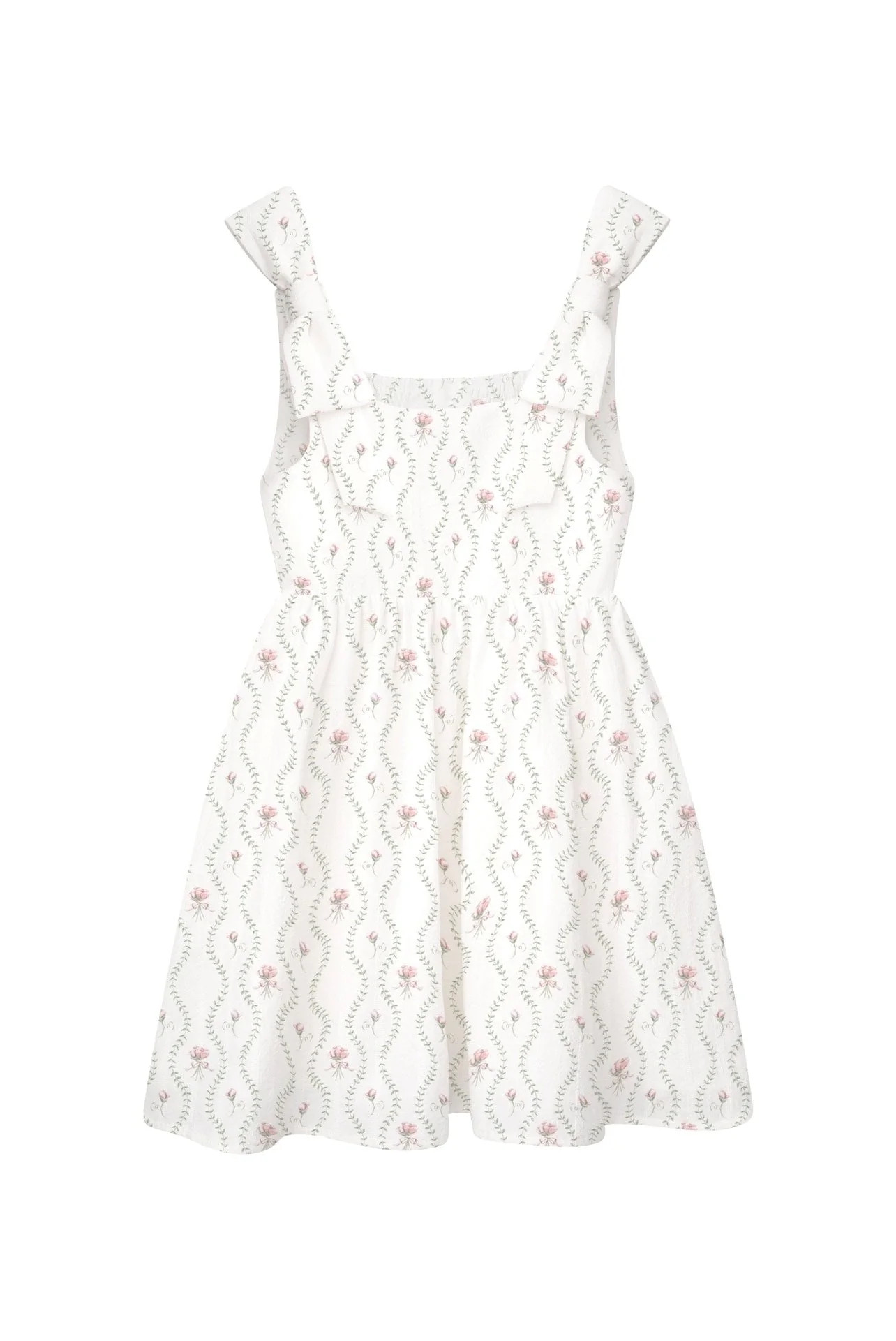 The Elizabeth Girl Dress - White Floral Vine by Floraison | Support HerStory