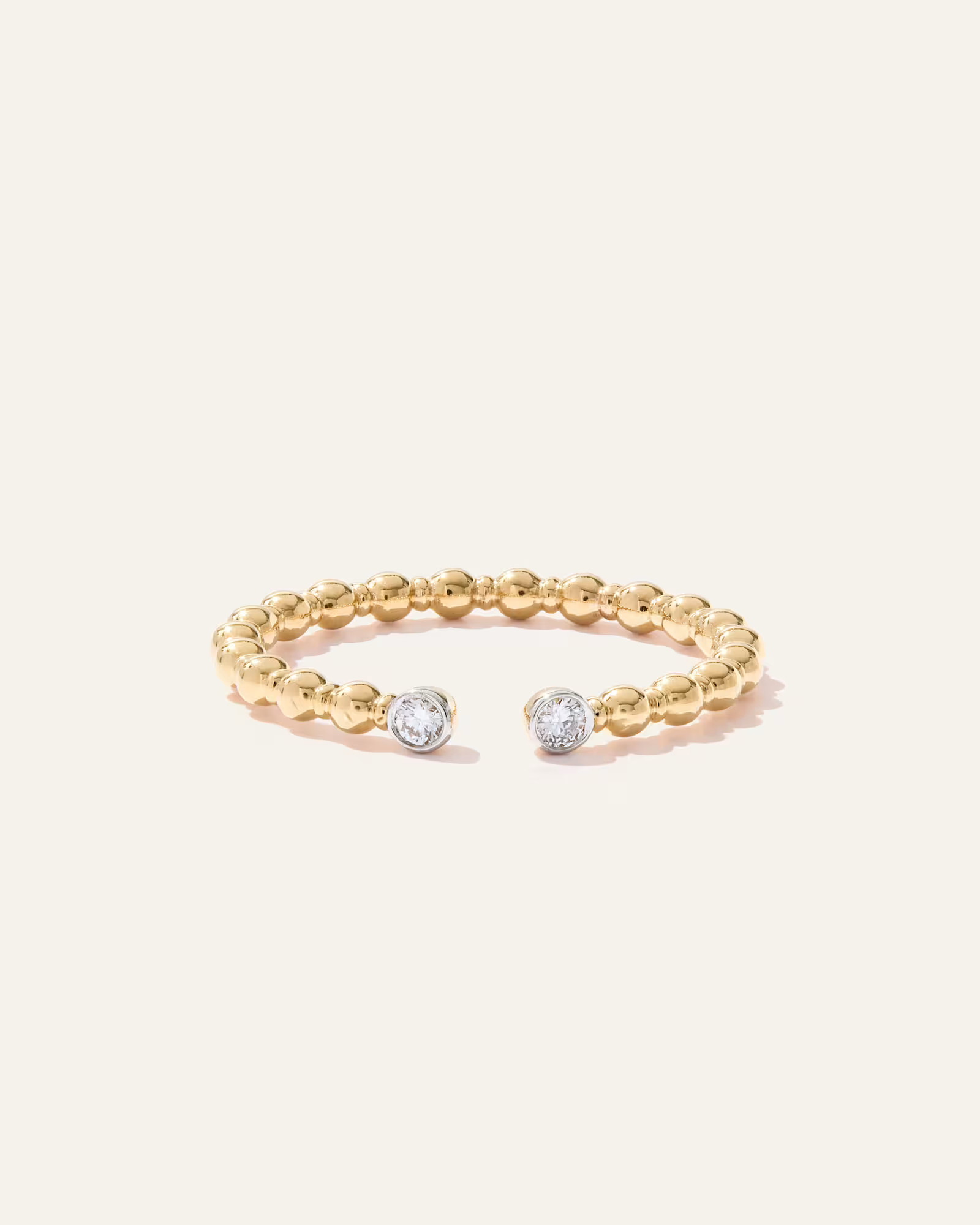 14K Gold Open Beaded Diamond Bezel Ring in Yellow Gold | Quince