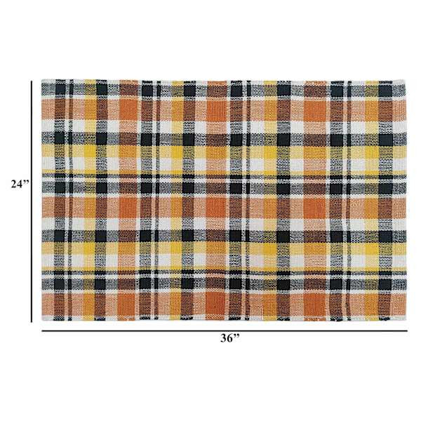 Orange Multi-Plaid Layering Mat, 24x36 | At Home