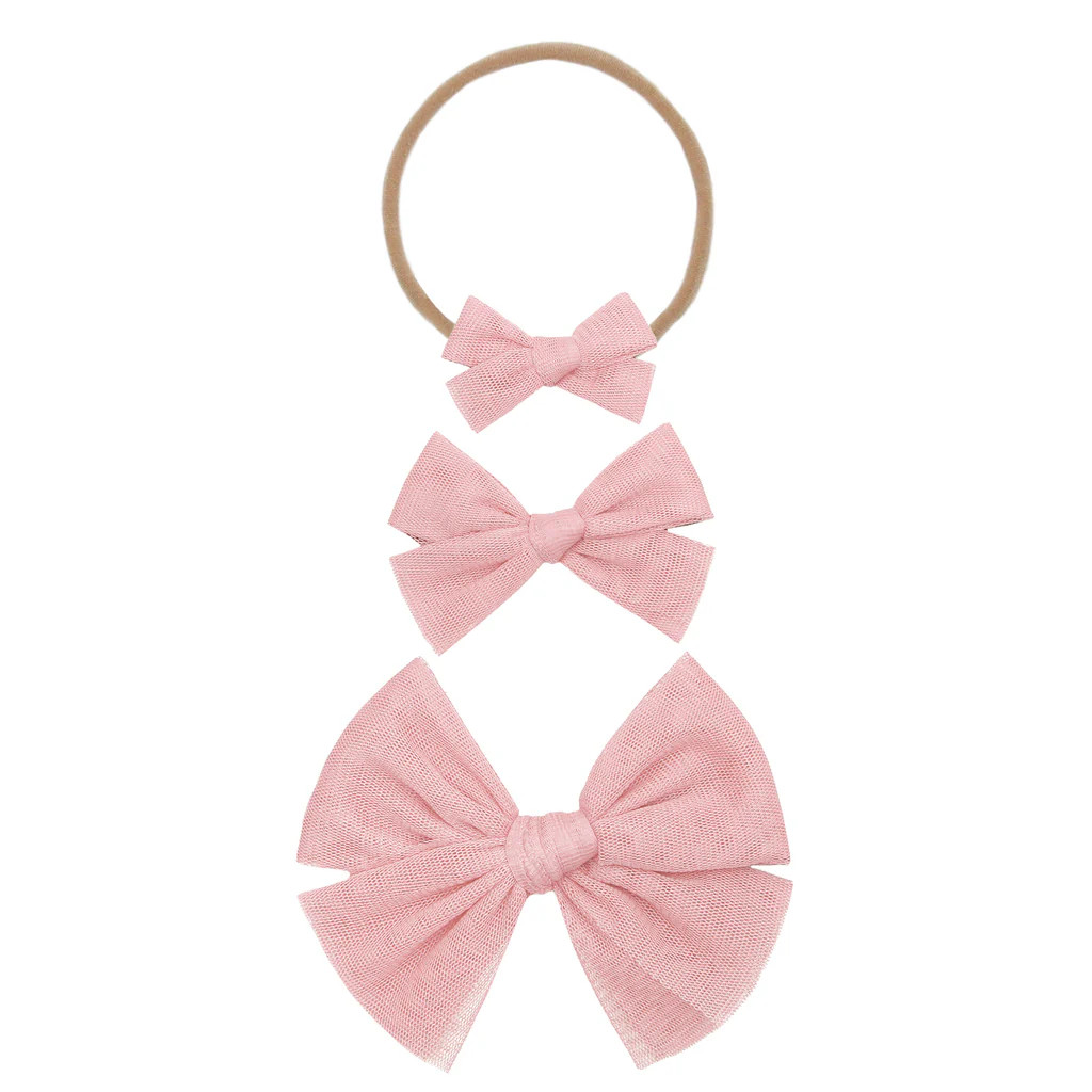 Tulle Bow - Bubblegum Headband | Lou Lou & Company