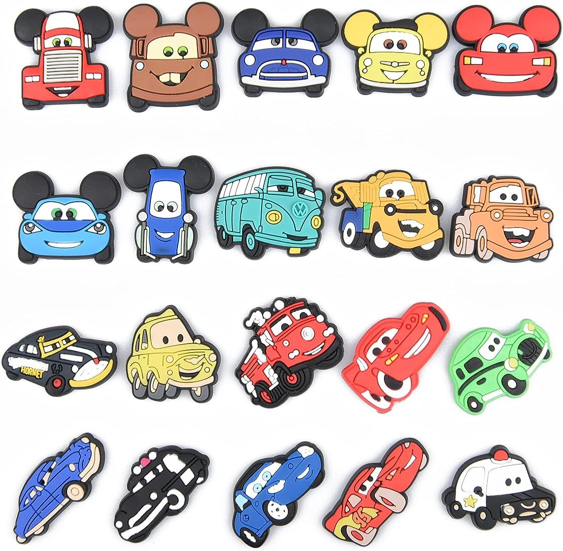 XQNB Different PVC Shoe Charms Cartoon Car Shoes Decorations Bracelet Wristband Accessories for K... | Amazon (US)