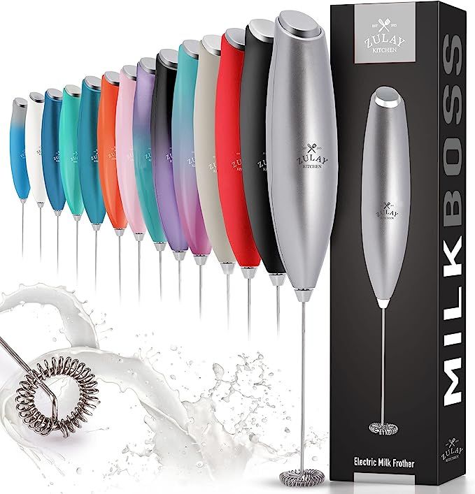 Zulay New Titanium Motor Milk Frother (Without Stand) - Handheld Frother Whisk, Milk Foamer Froth... | Amazon (US)