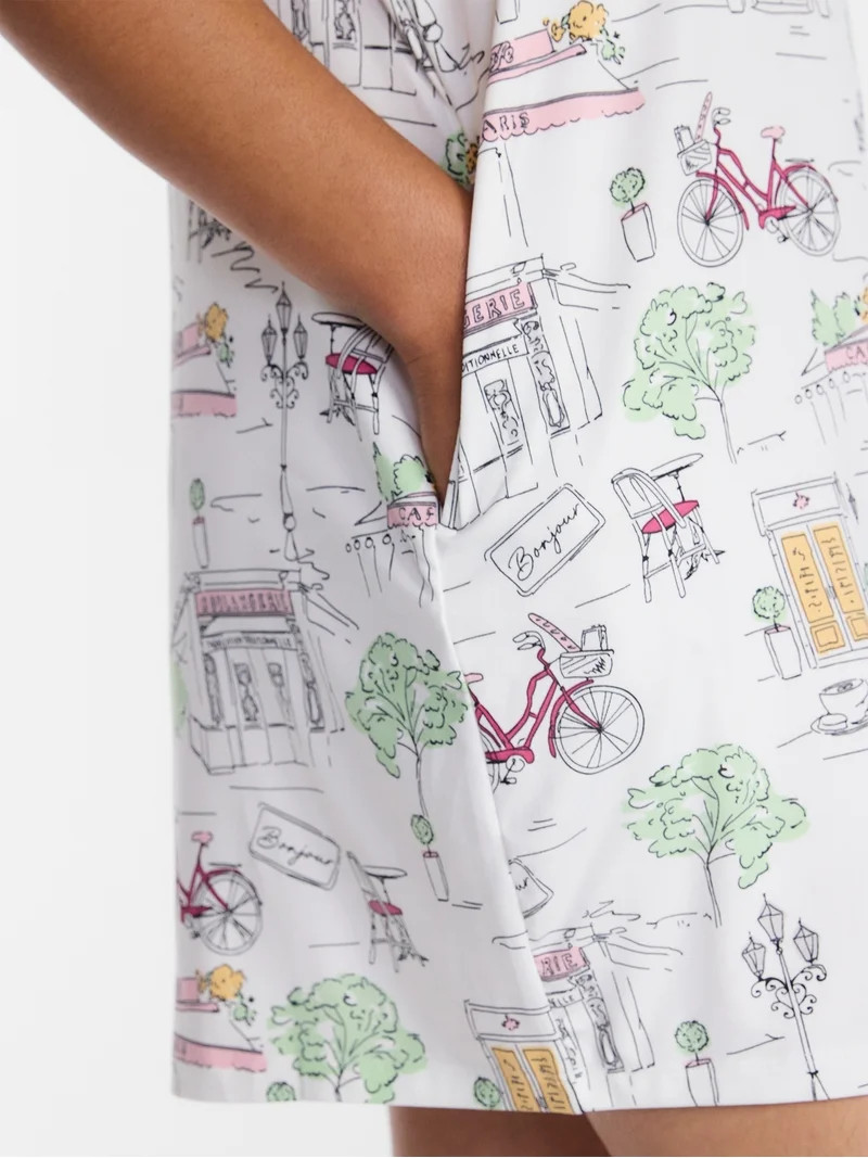Joyspun Women\u2019s Dreamy Soft Collection Short Sleeve Sleep Shirt, Sizes S/M to 2X/3X | Walmart (US)