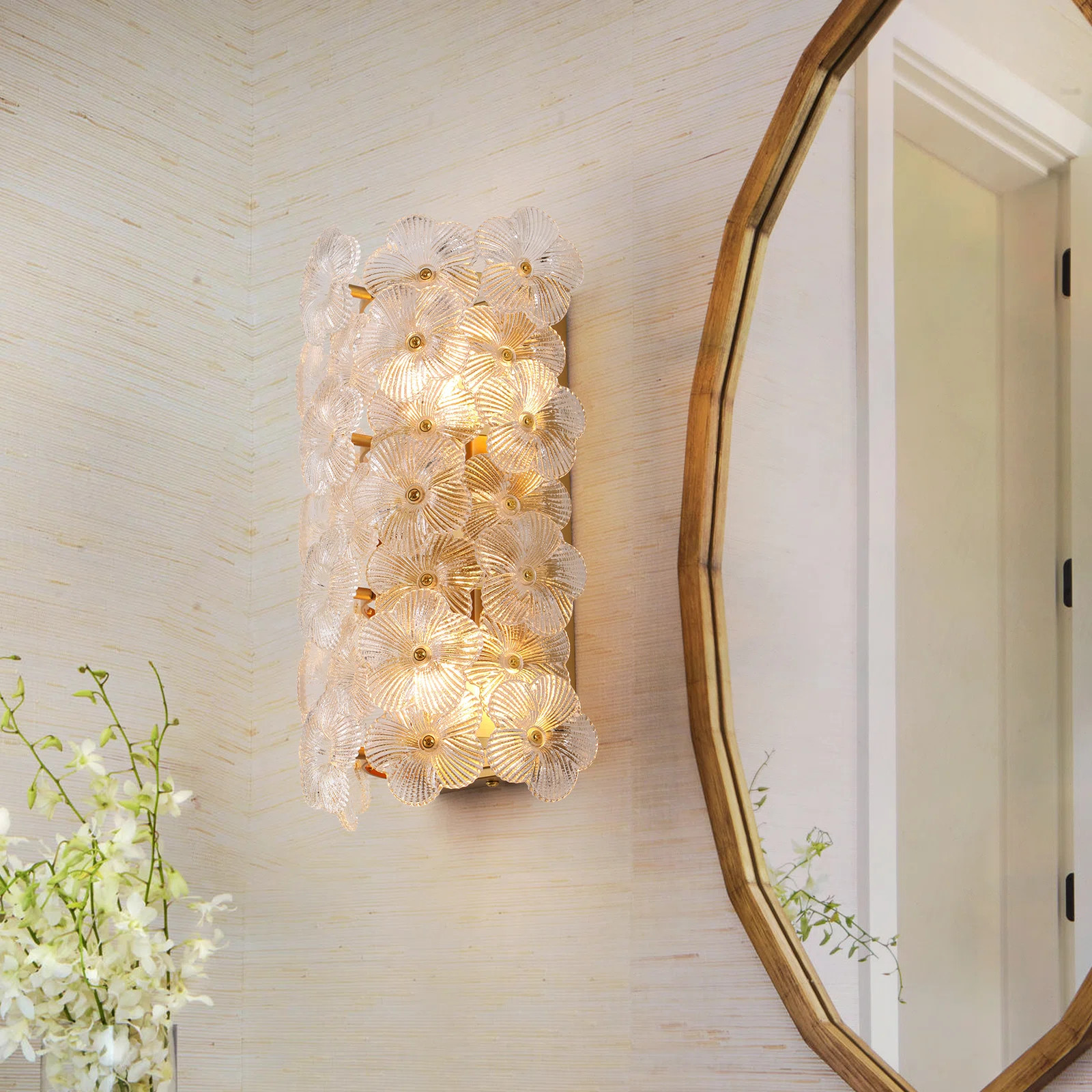 Glass Floral Wall Sconce | Wayfair | Wayfair North America