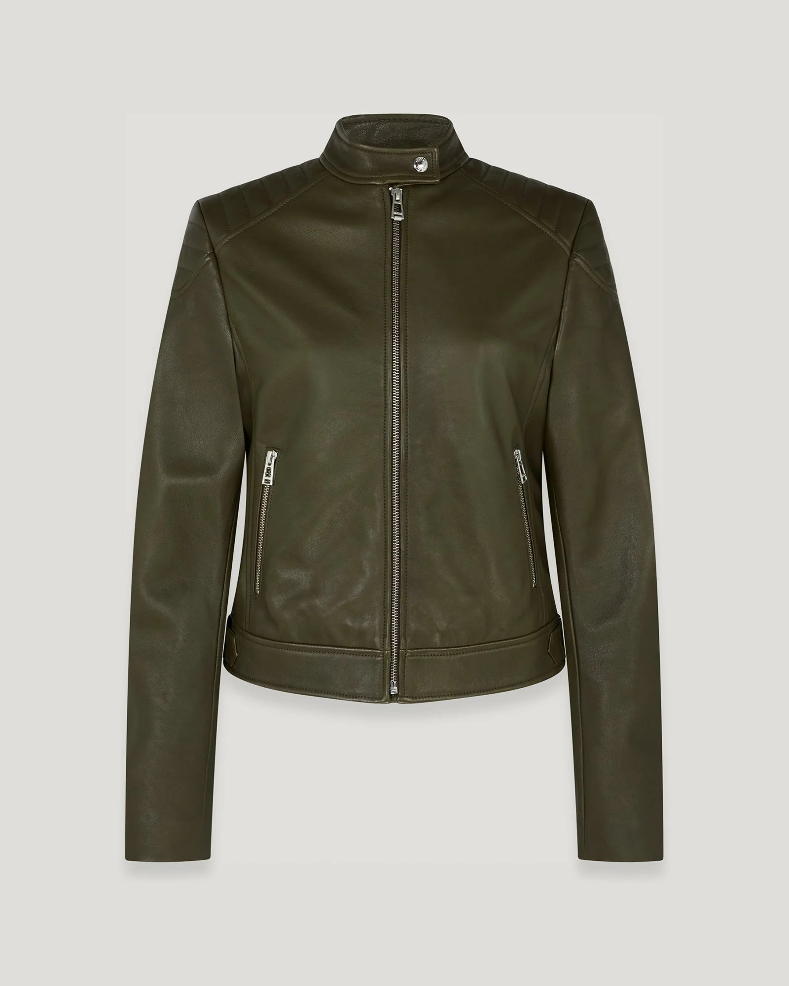 Belstaff Mollison Jacket Women's Matt Nappa Army Olive Size US 6 | Belstaff (US)