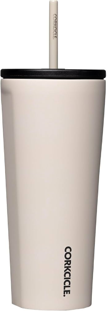 Corkcicle Cold Cup Insulated Tumbler with Lid and Straw, Latte, 24 oz – Reusable Water Bottle K... | Amazon (US)