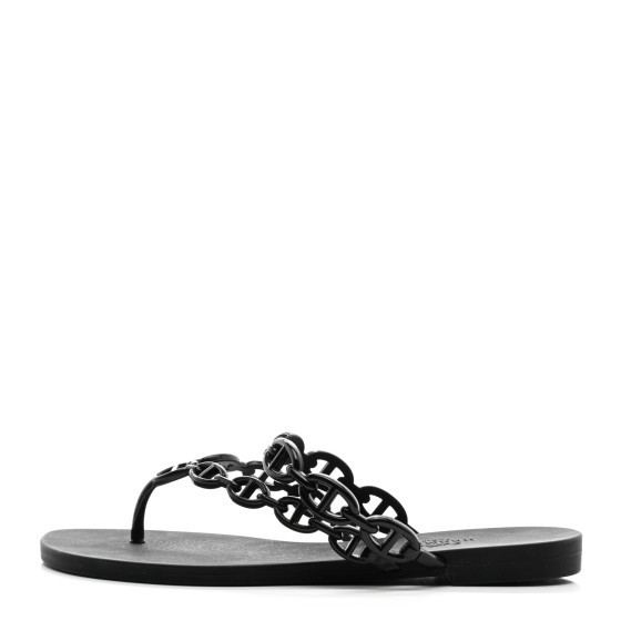 Rubber Chaine d'Ancre Island Sandals 35 Black | FASHIONPHILE (US)