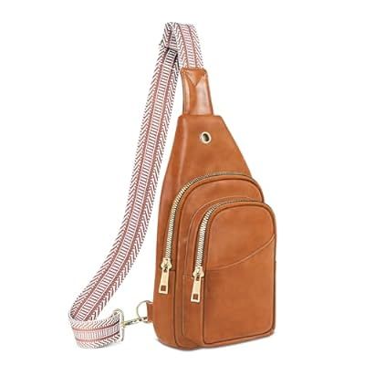 TORRYZA Sling Bag for Women, Leather Fanny Pack with Detachable Strap, Cr… | Amazon (US)