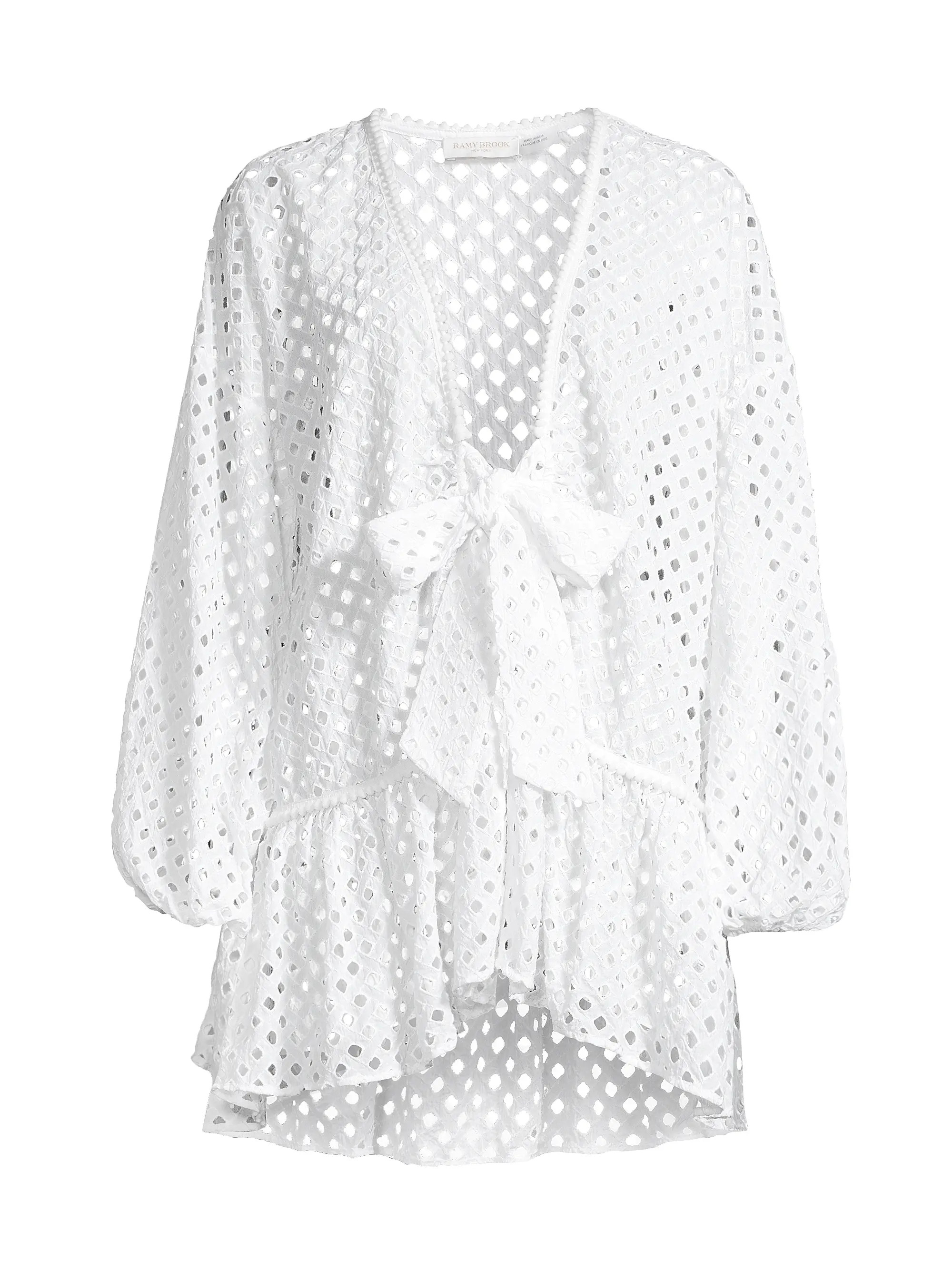 Caya Cotton Tie-Front Cover-Up Minidress | Saks Fifth Avenue