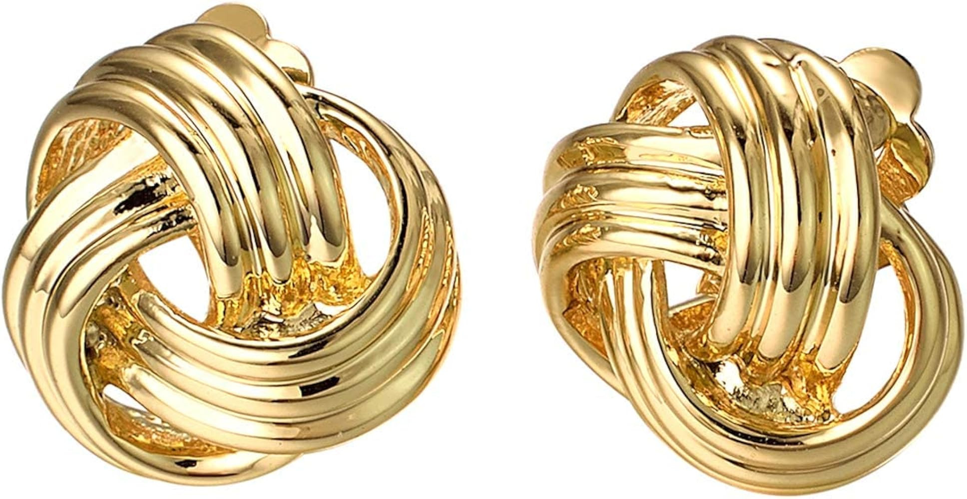 JOLCHIF Love Knot Clip On Earrings for Women 18K Gold Plated Large Clip Earrings Non Piercing Ear... | Amazon (US)