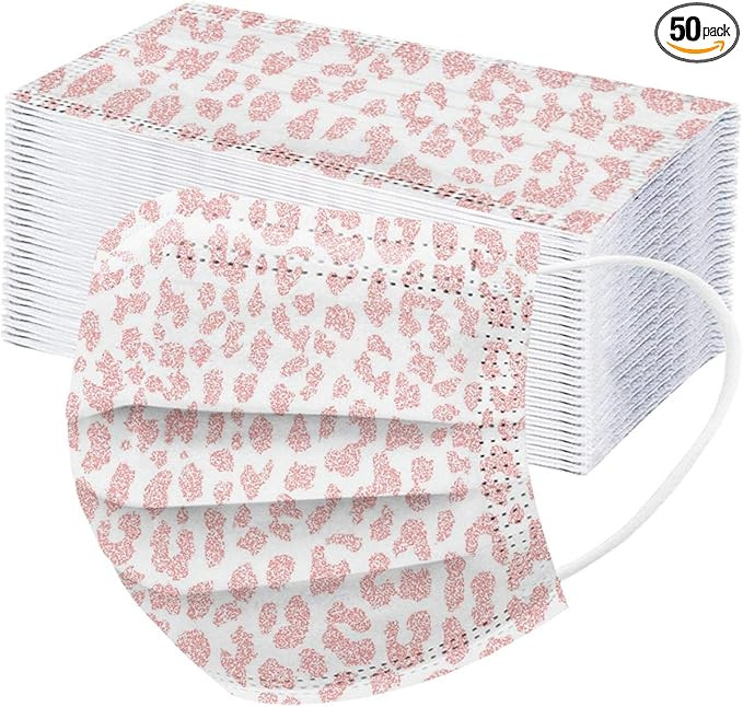 10/20/50/100 PCS Disposable Face Mask Leopard Print 3Ply Fashion Decorative Pattern Floral Printi... | Amazon (US)