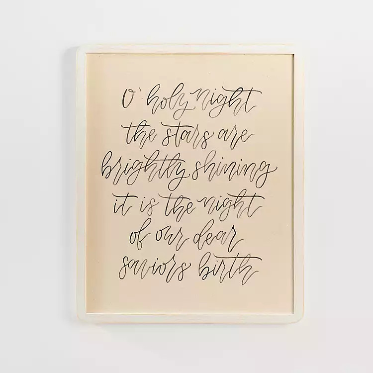 O Holy Night White Framed Wall Plaque | Kirkland's Home