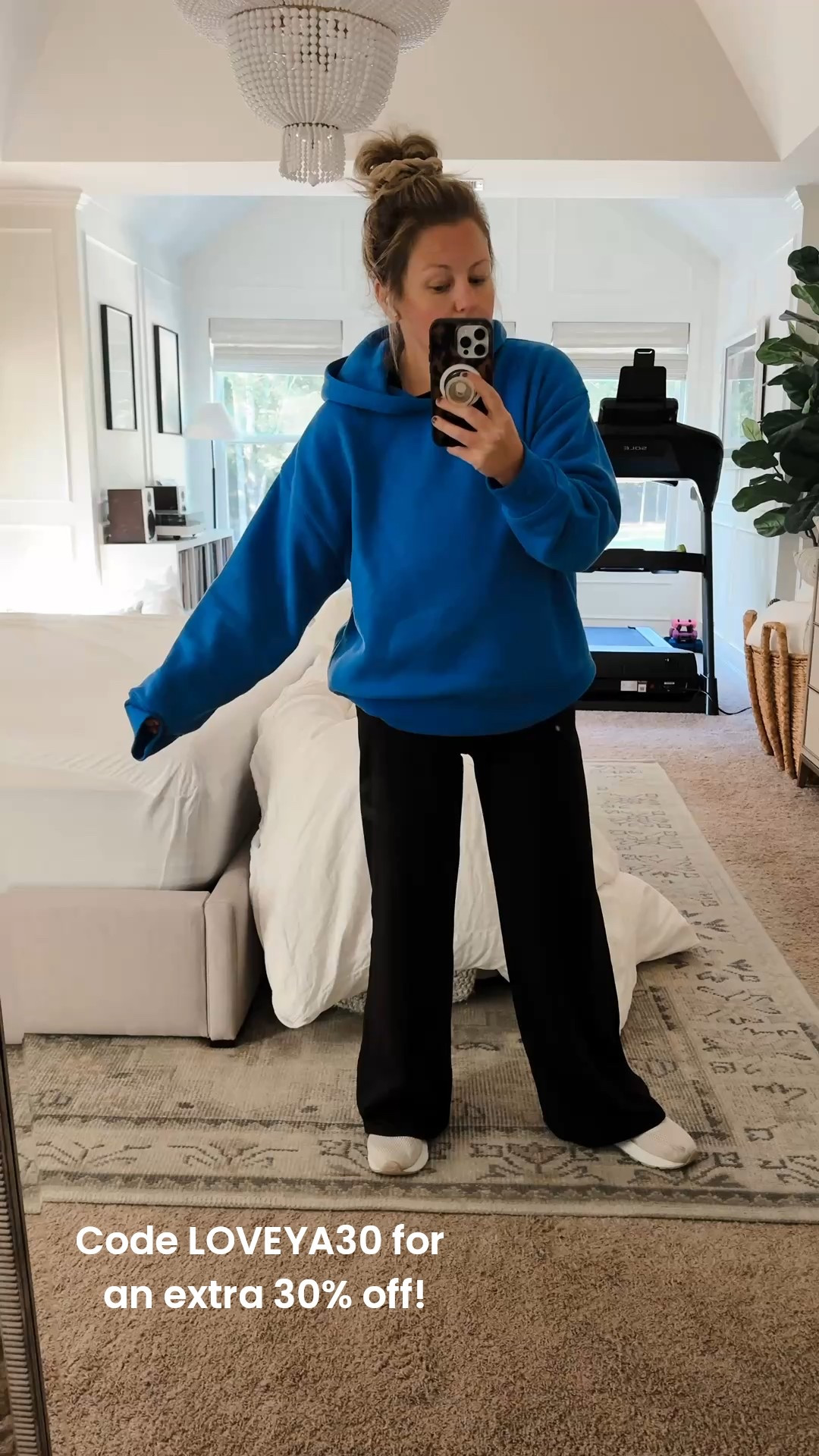 Extra 30% off with code LOVEYA30

I’m 5’3” and wearing a medium in both.

This American Eagle hoodie comes in a lot of colors and I love the fit! tts and while still roomy, not quite AS oversized as usual with them.

The wide leg trousers from Aerie have pockets, are high waisted, made of a leggings material and are SO comfy! 10/10 recommend and fits tts.

Athleisure
Cozy fall errands 

#LTKActive #LTKSaleAlert #LTKOver40