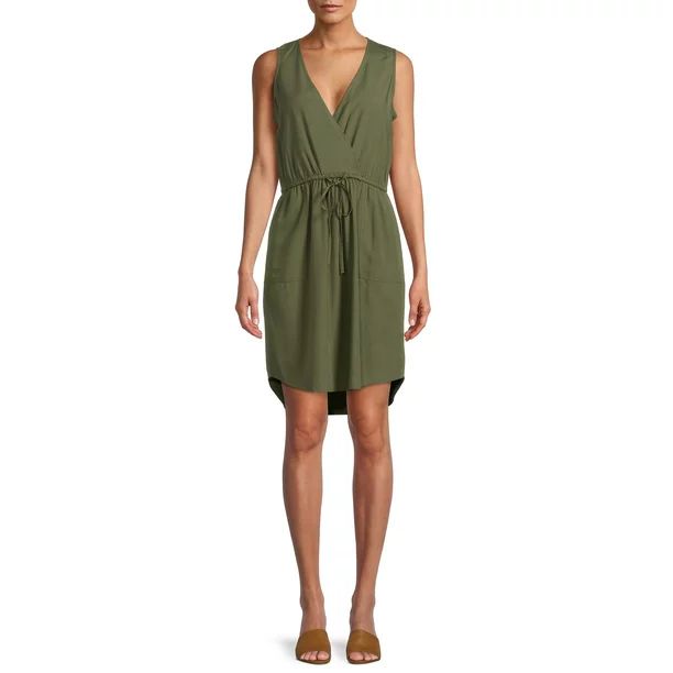 Time and Tru Women's Sleeveless Knee Length Surplus Dress - Walmart.com | Walmart (US)