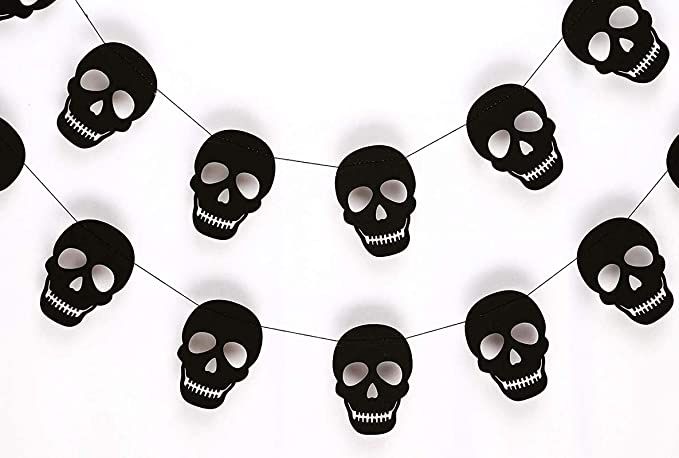 Black Skull Garland - Birthday Decorations,Party Decorations,Party décor,Creative Decoration | Amazon (US)