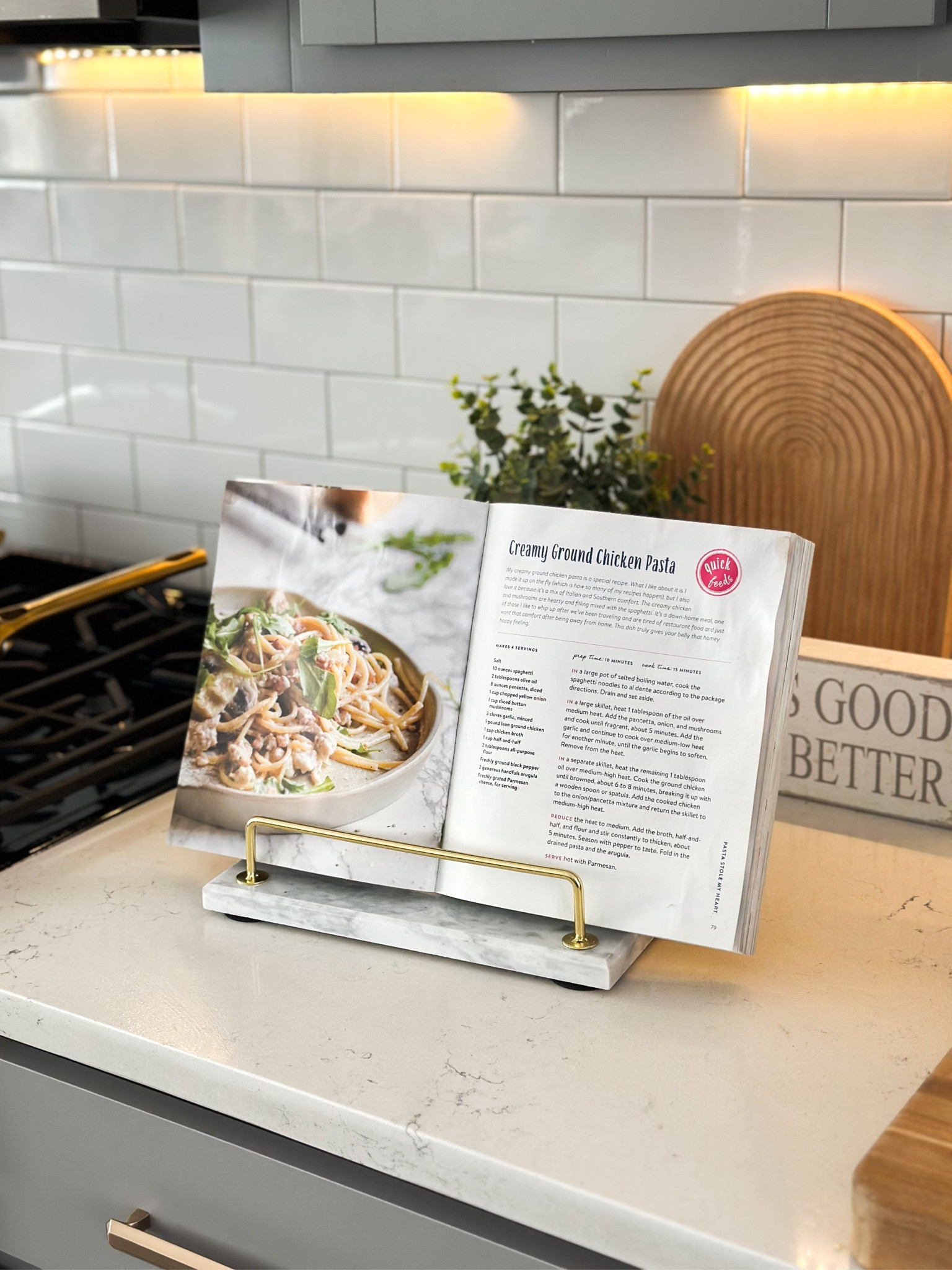 Gold and marble cookbook stand. Chic items for the kitchen from Amazon

#LTKFindsUnder50 #LTKHome