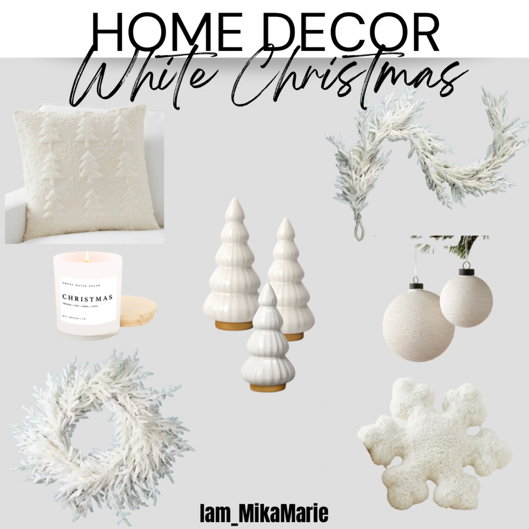 White Christmas home decor! 
#christmas2023 #whitechristmasdecor #neutralchristmasdecor #LTKhome #LTKstyletips

#LTKSeasonal #LTKHoliday #LTKmidsize