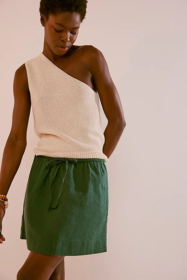 Streetside Cotton-Linen Mini Skirt | Free People (Global - UK&FR Excluded)
