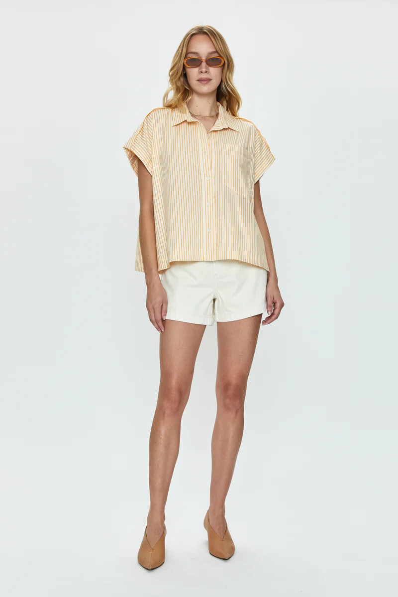 Saige High Rise Short - Eggshell | Pistola Denim