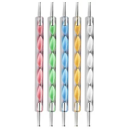 5Pcs/set 2 Way Dotting Pen Marbleizing Tool Nail Art Design Dot Paint Tools Beauty | Walmart (US)