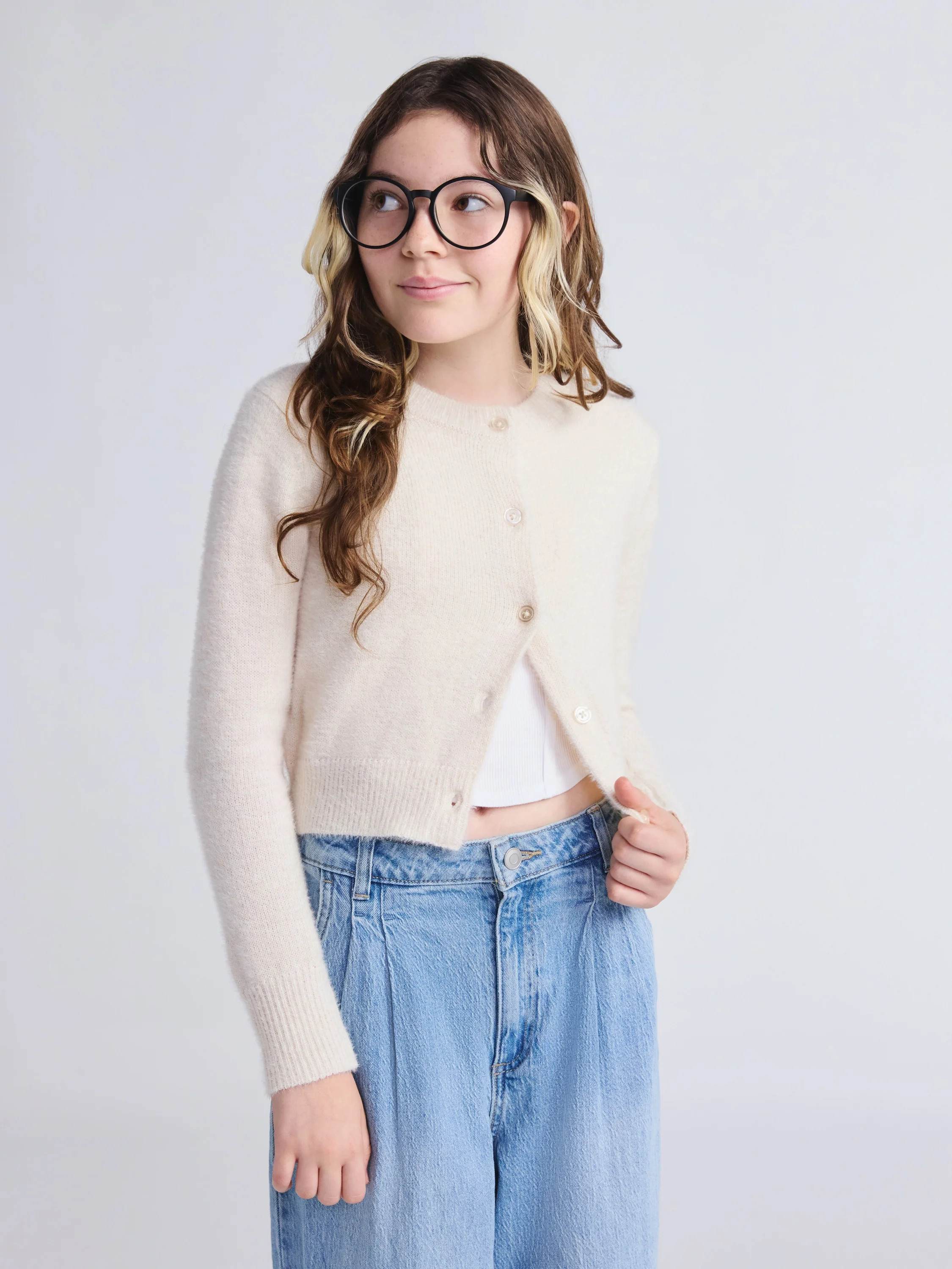 Weekend Academy Girls Long Sleeve Knit Cardigan, Sizes 4-18 | Walmart (US)