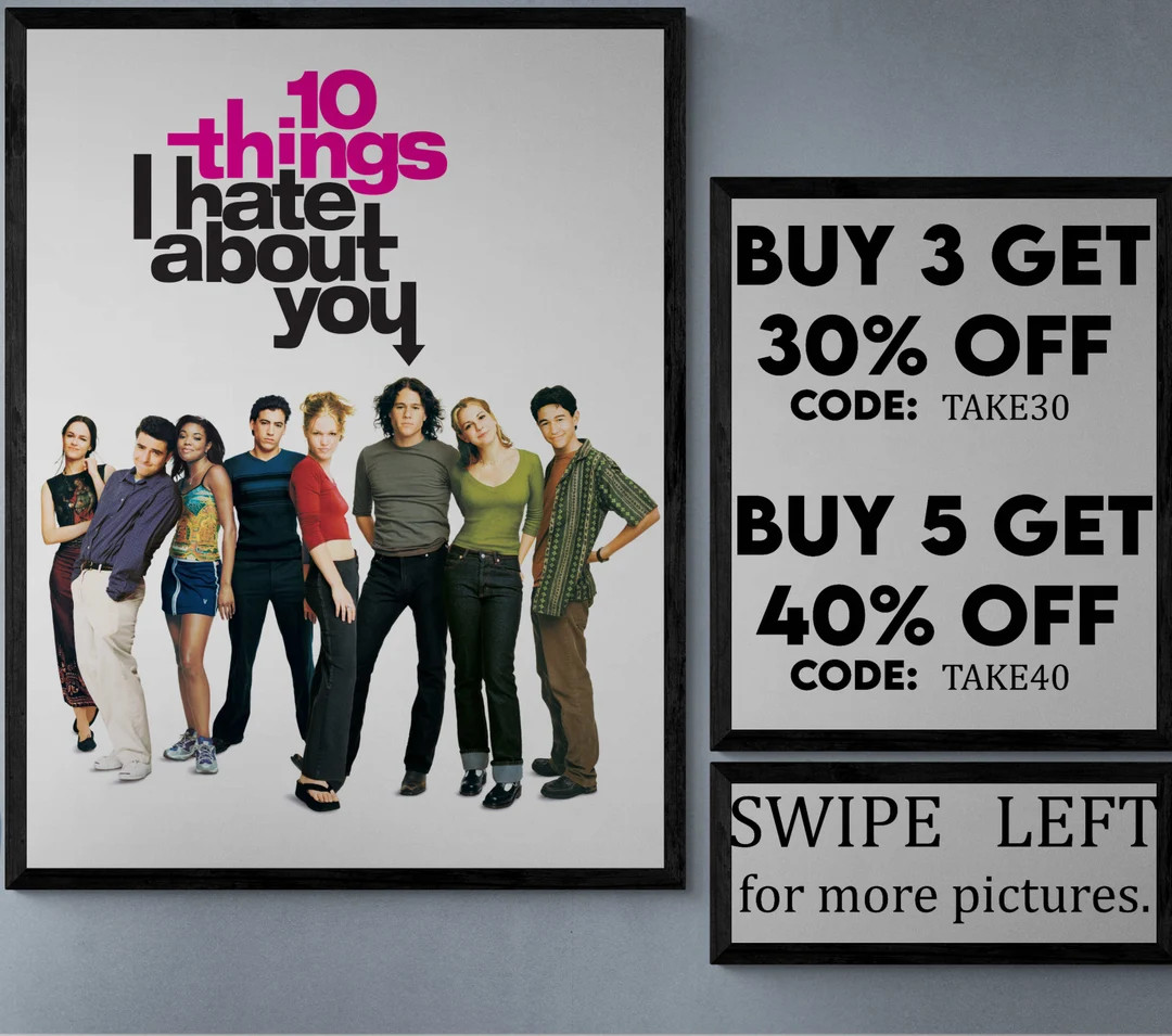10 Things I Hate About You Movie/show Poster Wall Art Printed & Shipped 850 - Etsy | Etsy (US)