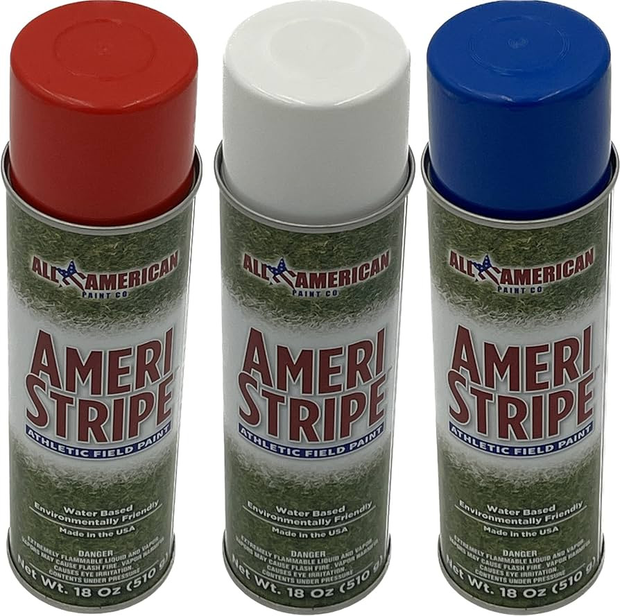 Ameri-Stripe Red White Blue Yard Paint \u2013 Grass Marking Paint, Athletic Field Marking Spray P... | Amazon (US)