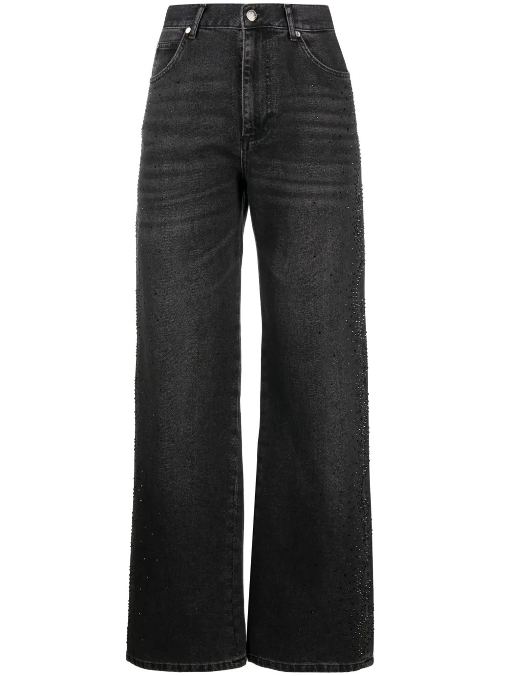 SANDRO logo-patch straight-leg Jeans - Farfetch | Farfetch Global