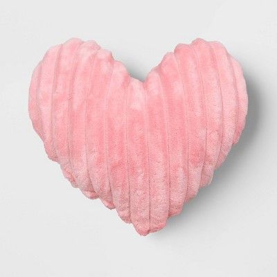 Shaped Rib Plush Heart Valentine's Day Throw Pillow Pink - Room Essentials™ | Target