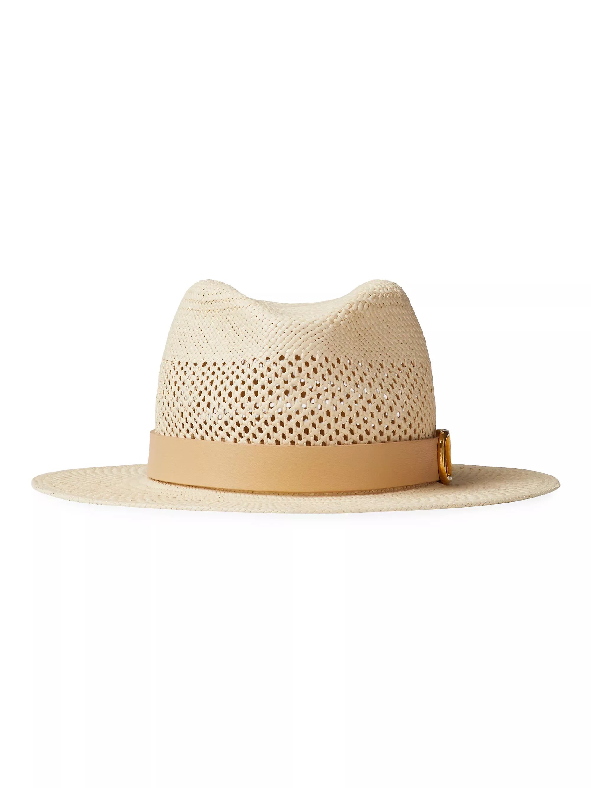 Textile Paper And Leather Vlogo Signature Fedora Hat | Saks Fifth Avenue