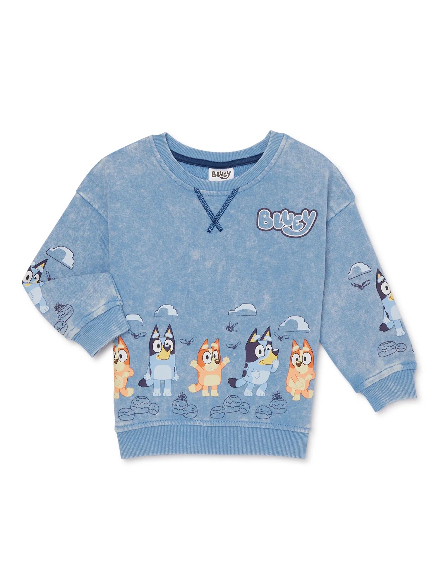 Bluey Toddler Boys Pullover Sweatshirt with Long Sleeves, Sizes 2T-5T | Walmart (US)