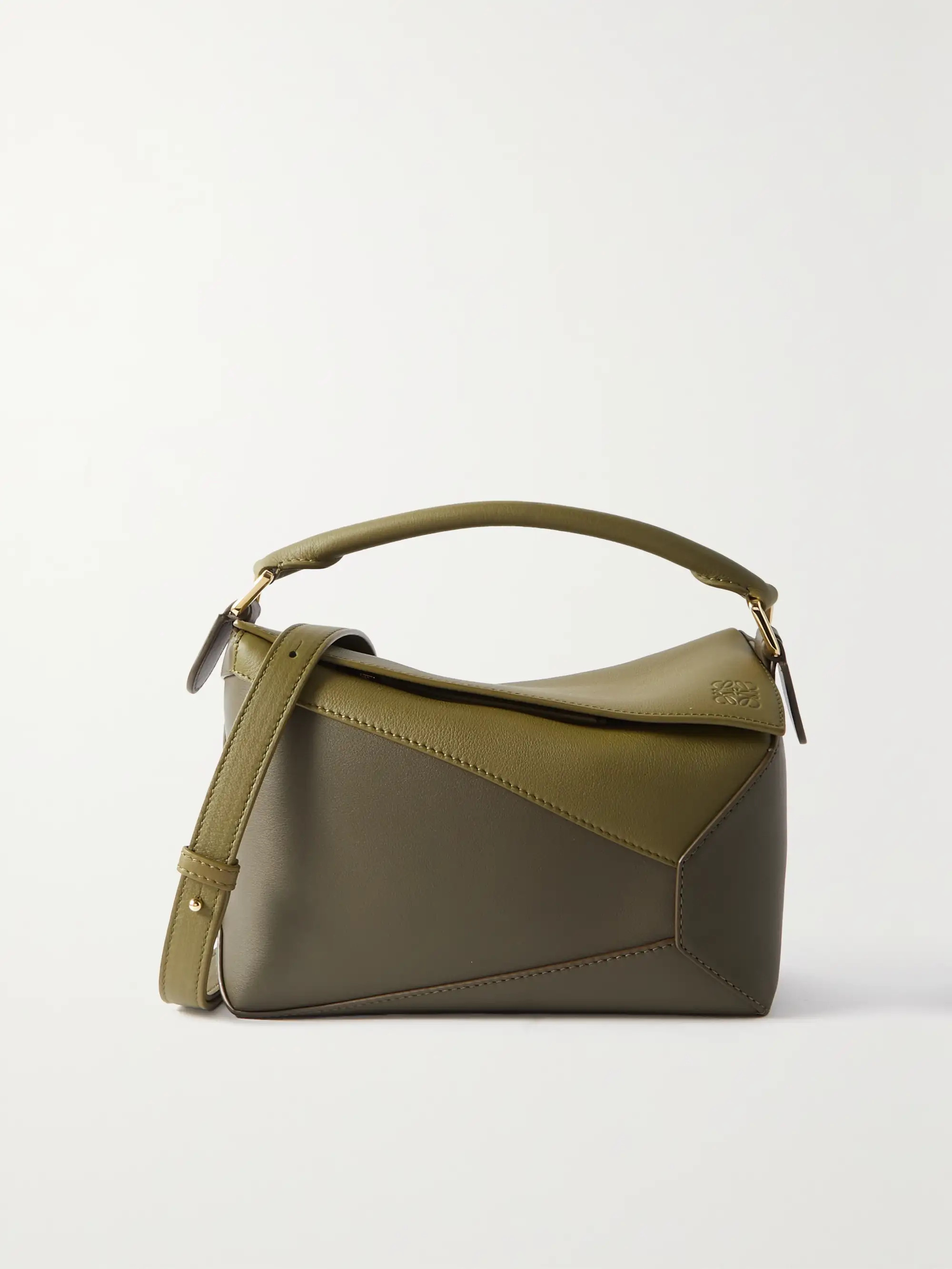 Puzzle Edge small two-tone textured-leather shoulder bag | NET-A-PORTER (UK & EU)