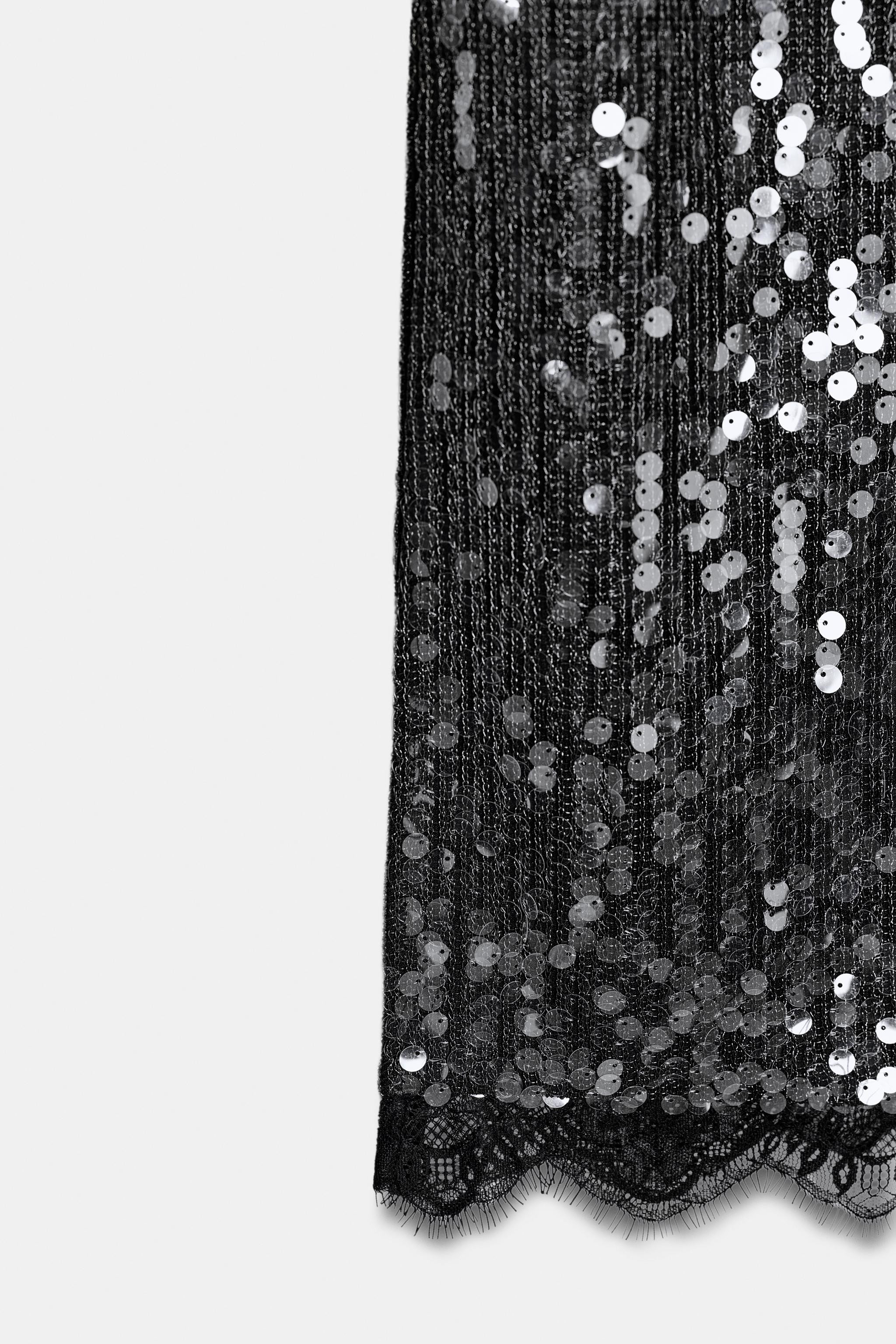 ZW COLLECTION SEQUIN LACE SKIRT | Zara UK