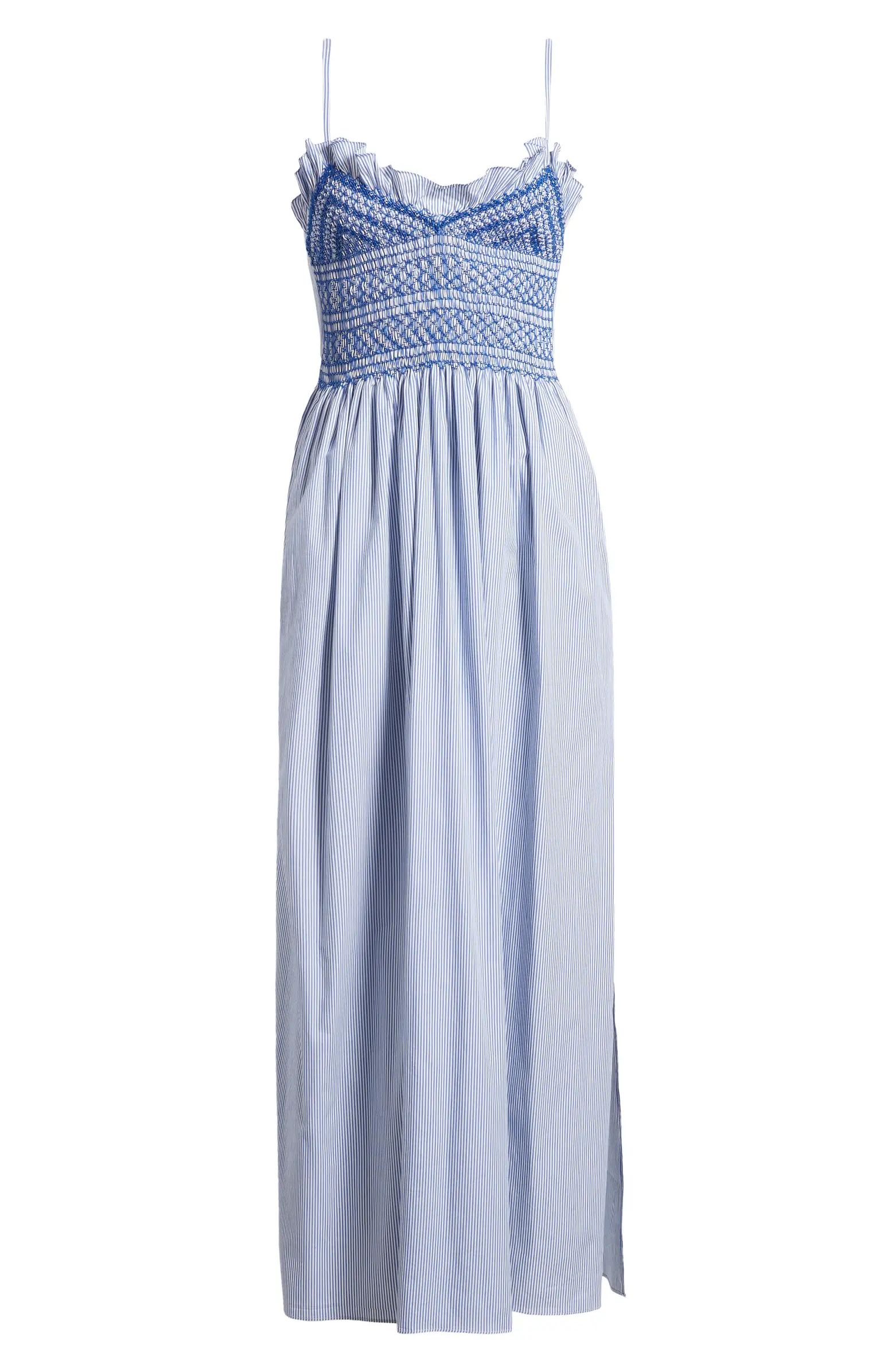 Bianca Embroidered Cotton Midi Sundress | Nordstrom