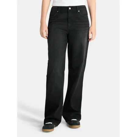 No Boundaries High Rise Baggy Wide Leg Jeans 34 Inseam Women’s | Walmart (US)