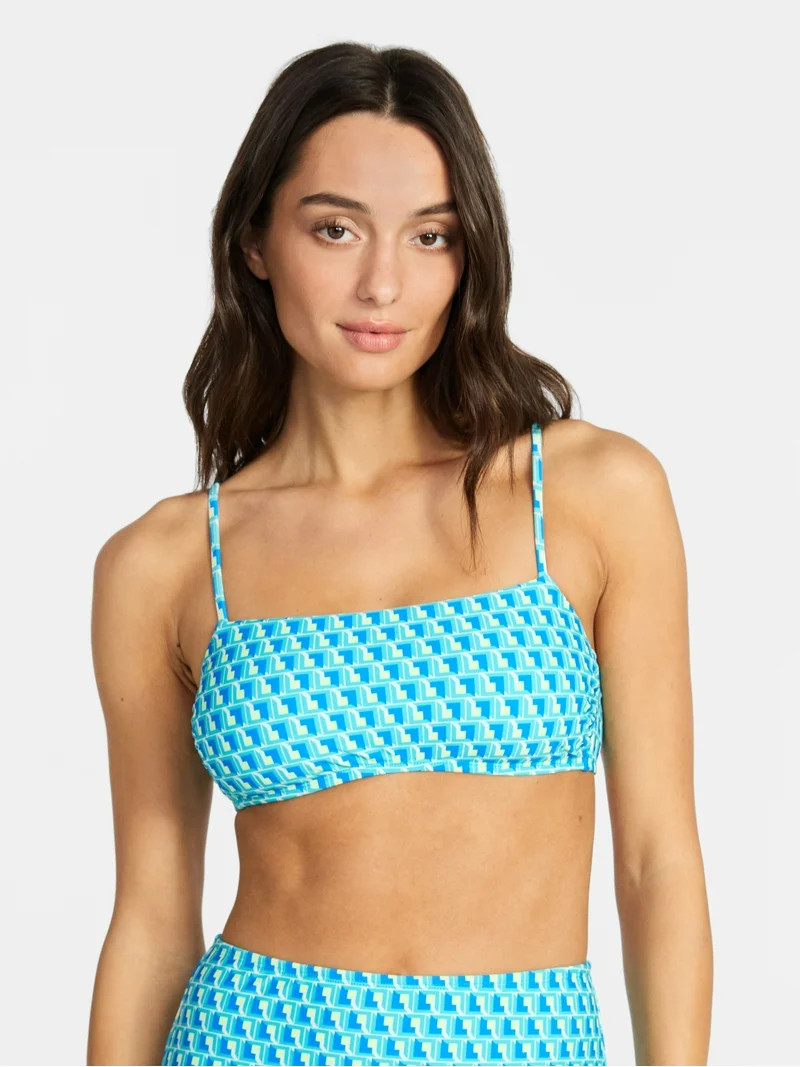 Time and Tru Women's and Women's Plus Size Geo Print Bralette Top, Sizes XS-3X, Family Swim | Walmart (US)