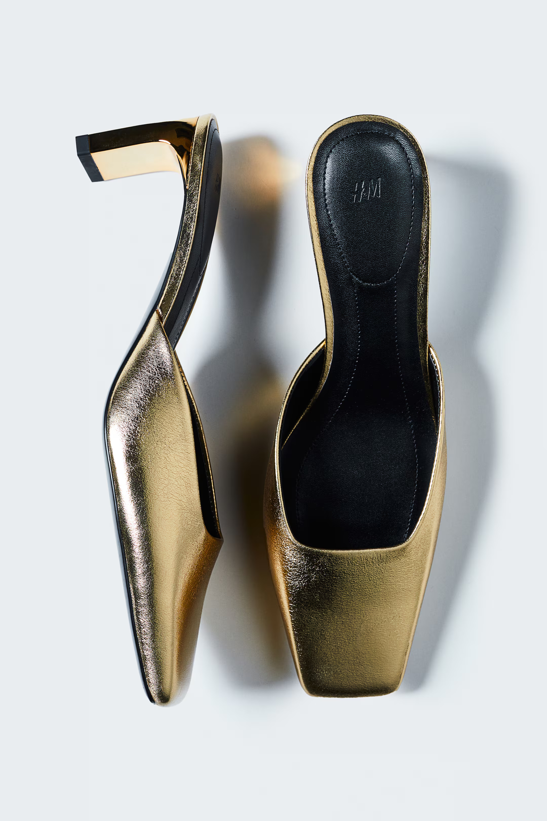 Square-toe Mules - Gold-colored - Ladies | H&M CA | H&M (US + CA)