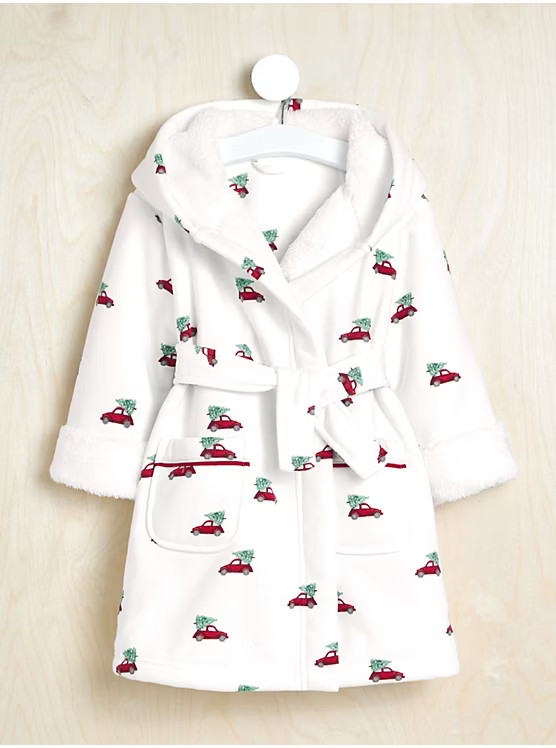 Little Edit White Christmas Tree Fleece Lined Dressing Gown | George at ASDA