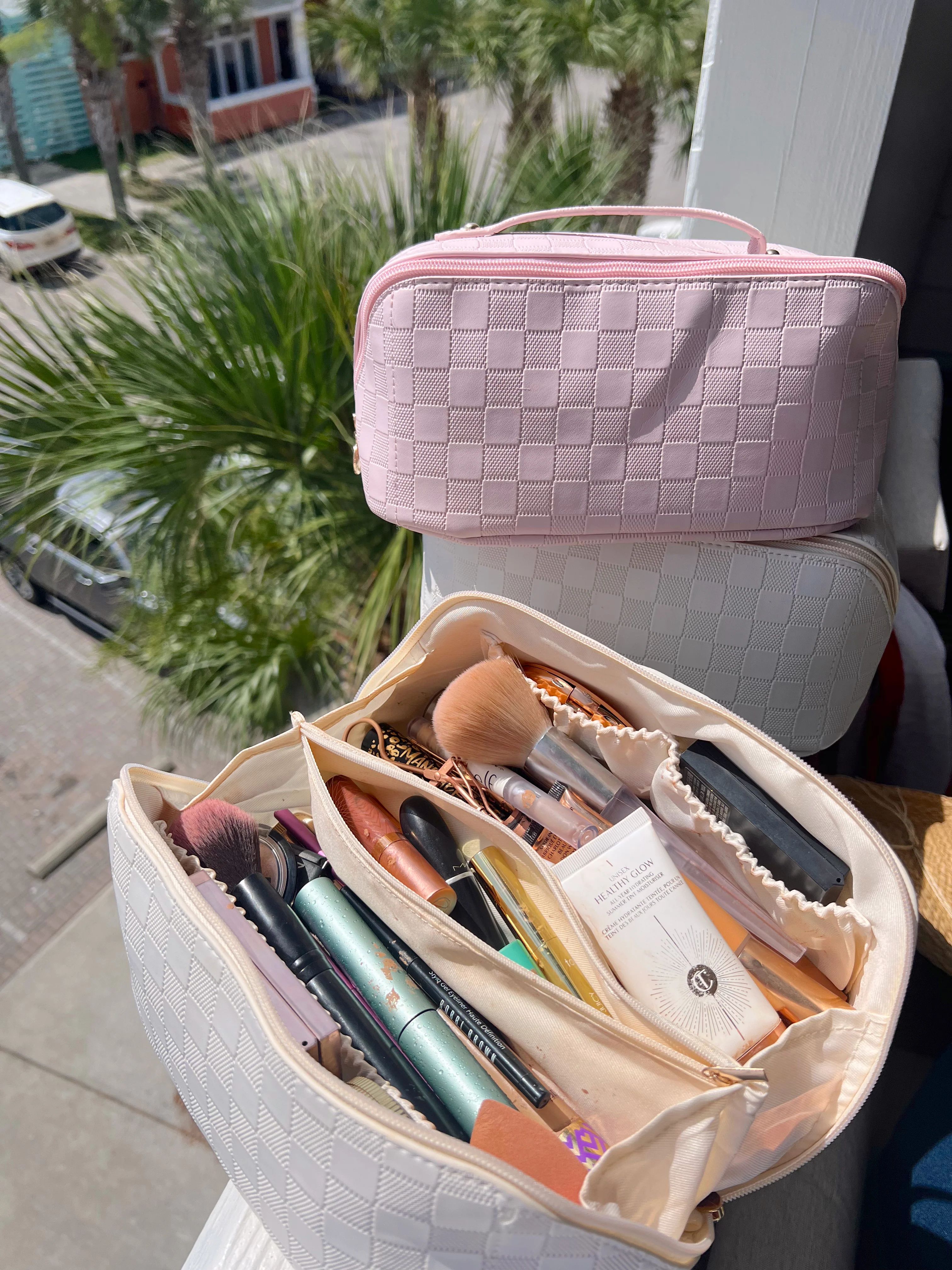 Rosemary Leather Makeup Bag | KenzKustomz