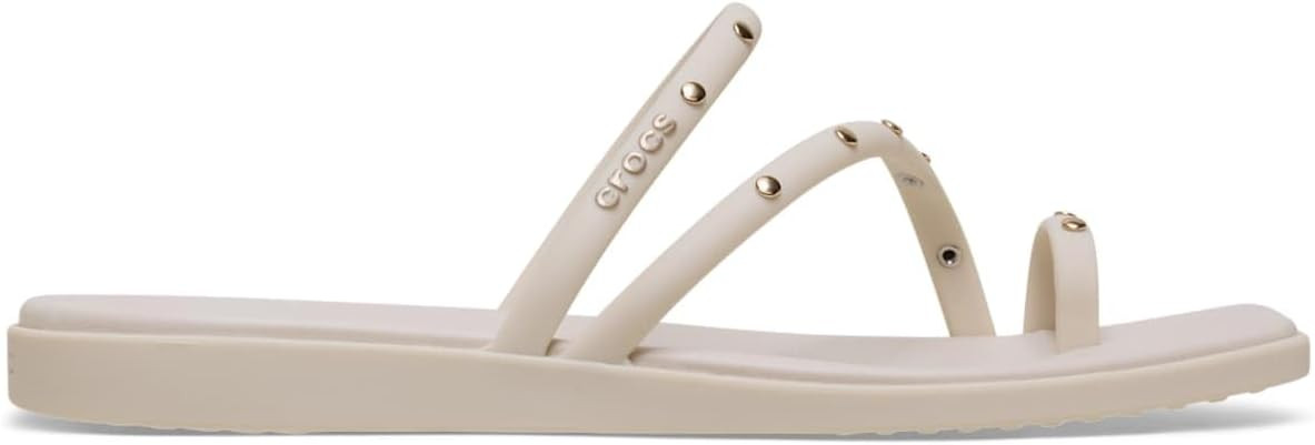 Crocs Women's Miami Toe Loop Sandals | Square Toe Flat | Flexible Straps | Croslite Foam Footbed | Amazon (US)