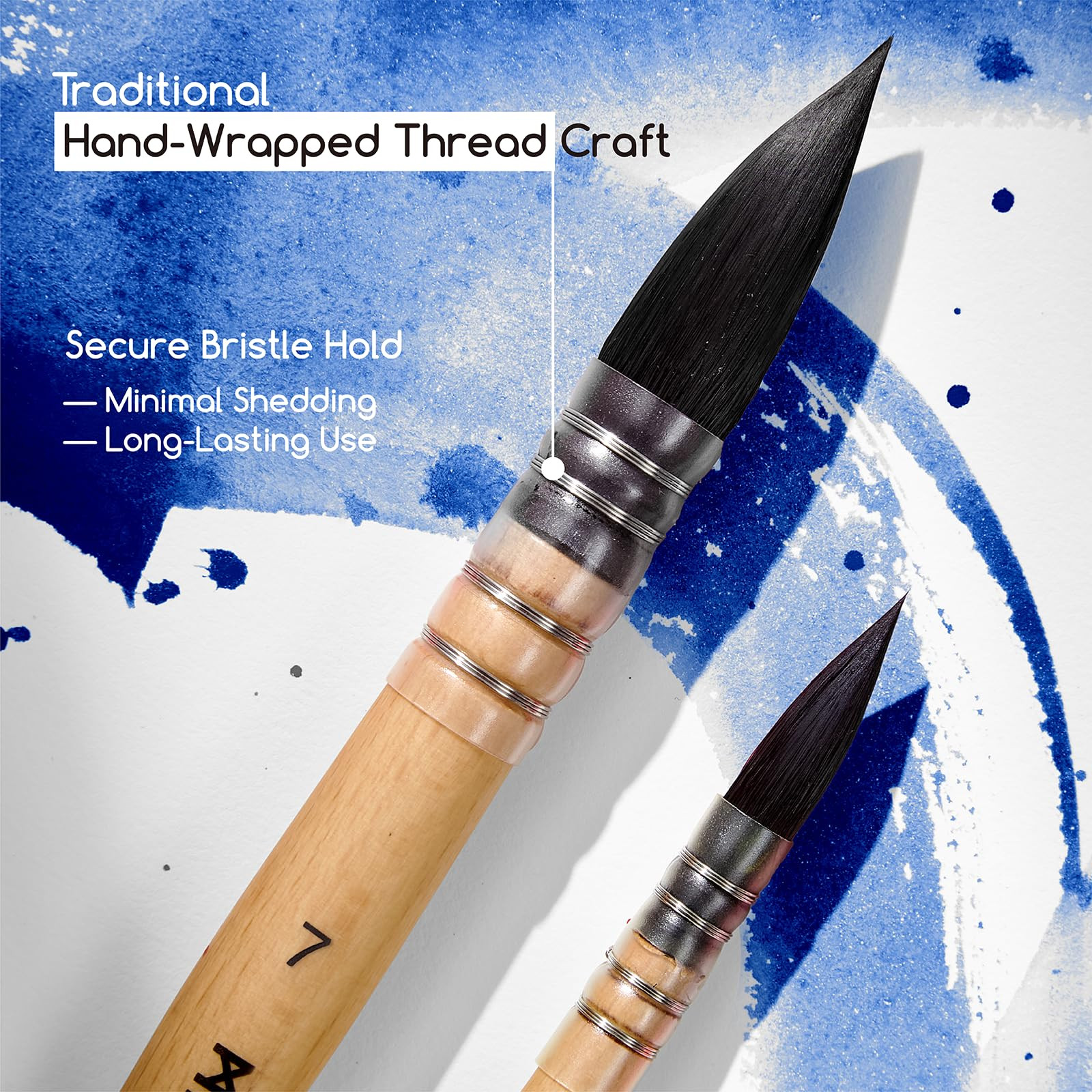 MEEDEN Watercolor Brushes Professional - 9 Pack Synthetic Squirrel Hair Artist Paint Brushes Set ... | Amazon (US)