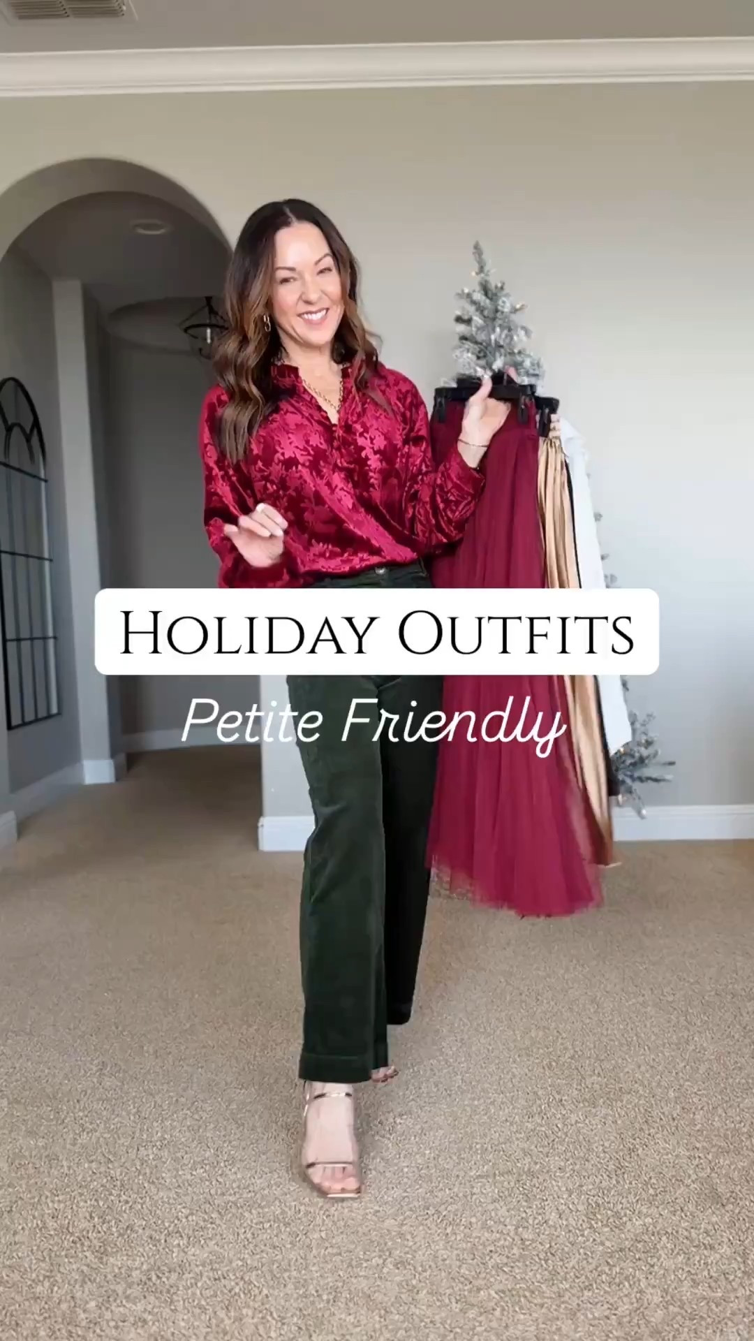 Holiday outfit ideas! 
Red blouse size small
Off white blouse XS Petite
Corduroy pants 00 Petite
Skirts both small
Heels TTS
For ref: I’m 5’1”, 109lbs

#LTKPetite #LTKHoliday #LTKootd