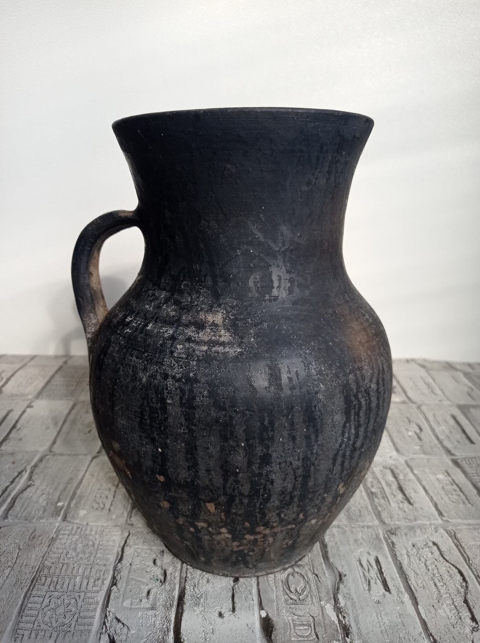 Rustic Vase Old Black Clay Pot Vintage Clay Vase Wabi Sabi - Etsy | Etsy (US)