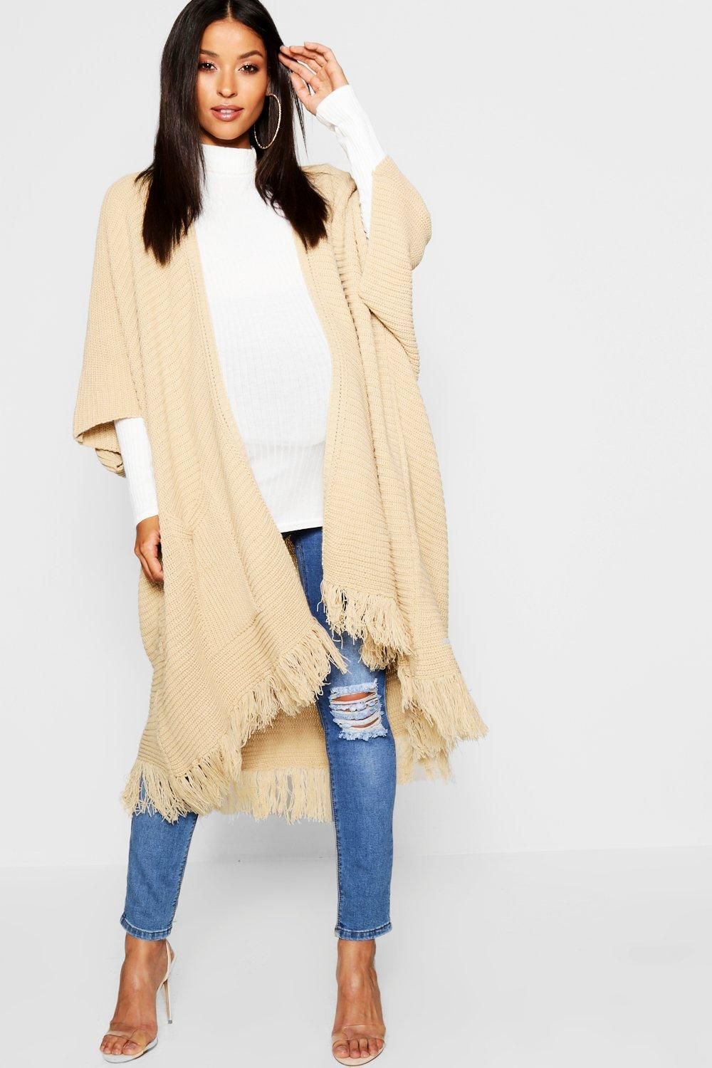 Maternity Tassel Hem Cardigan | Boohoo.com (US & CA)