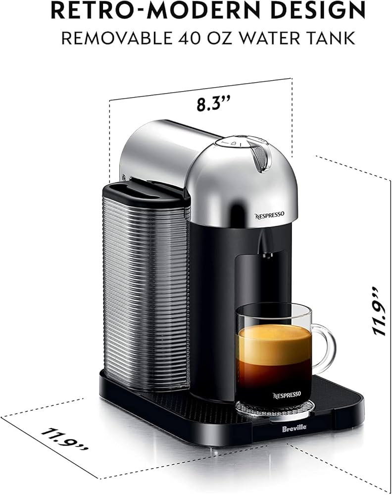 Nespresso Vertuo Coffee and Espresso Maker by Breville, Chrome | Amazon (US)