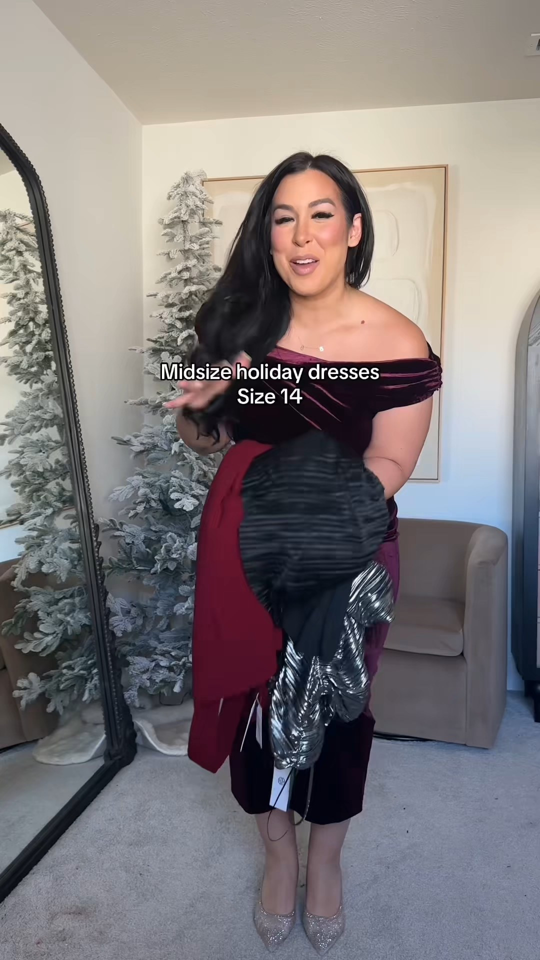 Midsize holiday dresses 
Size xl
Size 14

#LTKMidsize #LTKHoliday