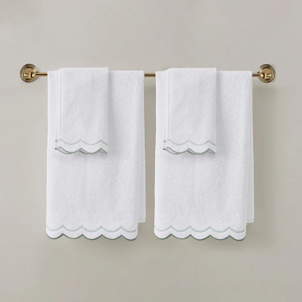 Peri Home Scallop 4-piece Bath and Hand Towel Set - Bed Bath & Beyond - 42916864 | Bed Bath & Beyond