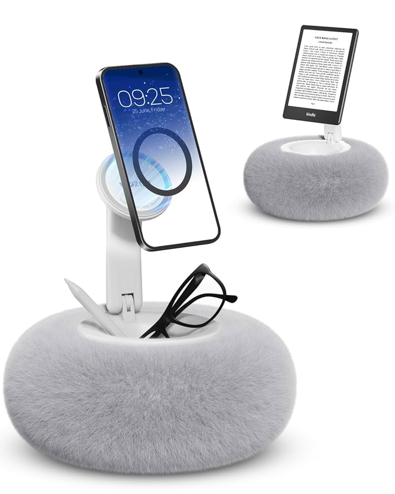Viozon Phone Holder for Bed, Magnetic Pillow Stand, Compatible with 4-7" Phone/Kindle with Small ... | Amazon (US)